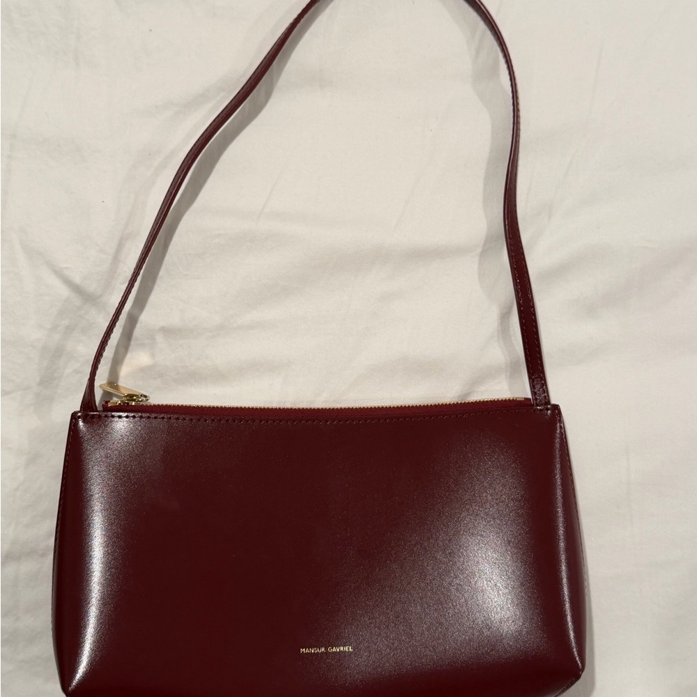 Mansur Gavriel Burgundy Leather Shoulder Bag - Picture 4 of 8